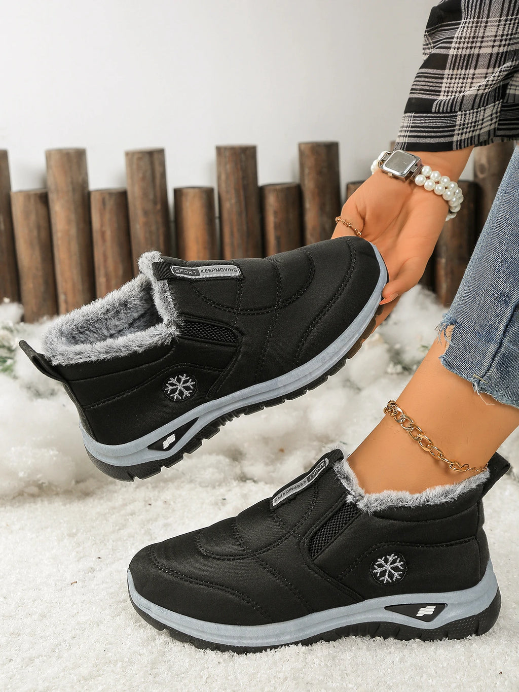 Gevoerde instapboots met fleece - afbeelding 8
