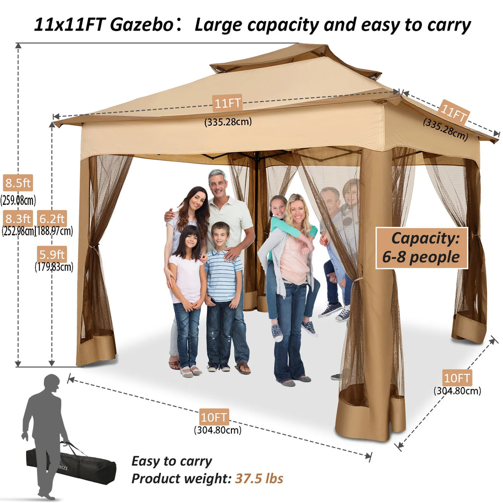 pop-up gazebo tent met muskietennetten