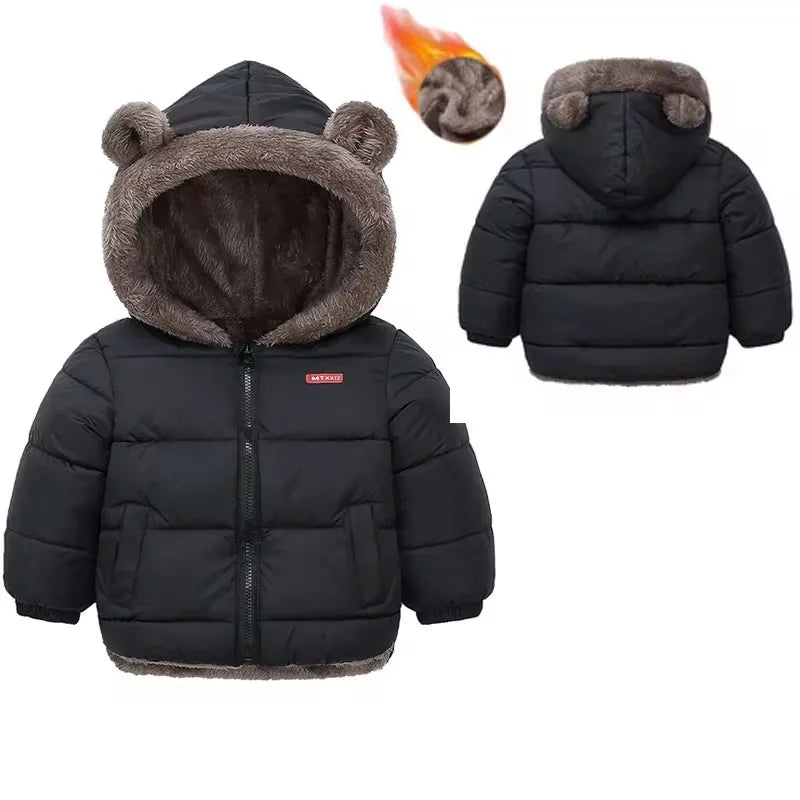 Kinderwinterjas met berenoortjes - afbeelding 2