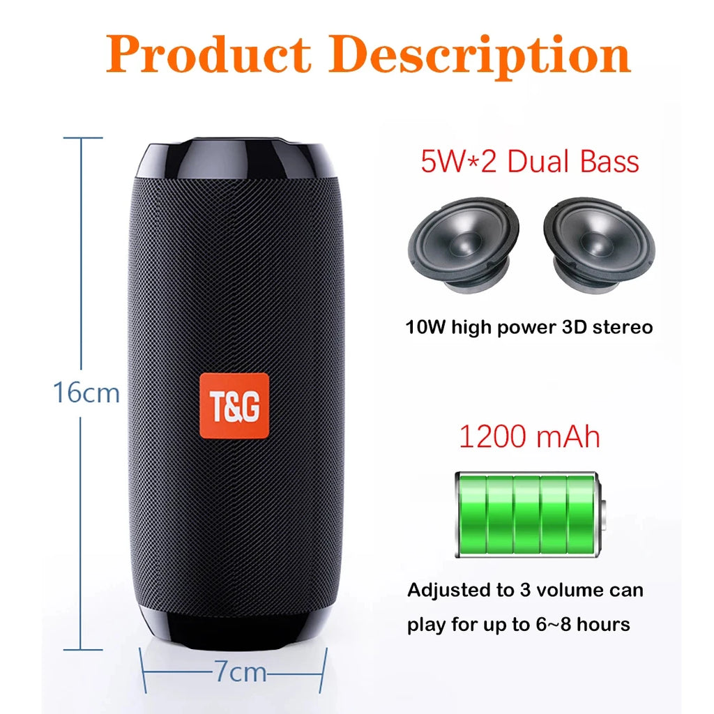 Draagbare Bluetooth Speaker met Diepe Bas
