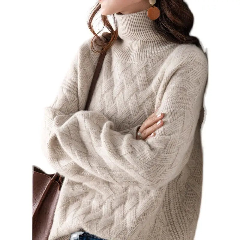 Oversized coltrui met vlechtpatroon - afbeelding 9