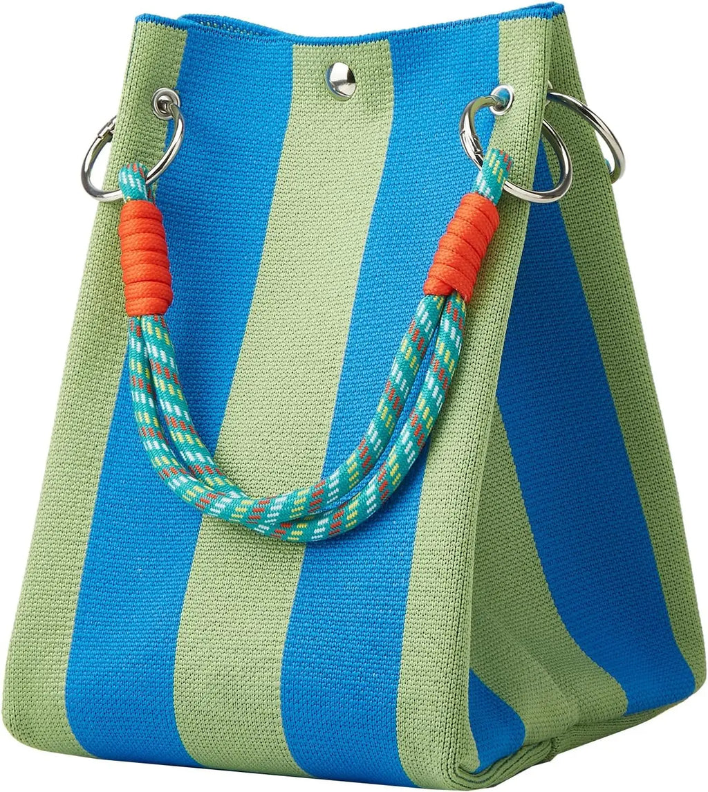 Gestreepte gebreide mini-tas - afbeelding 7