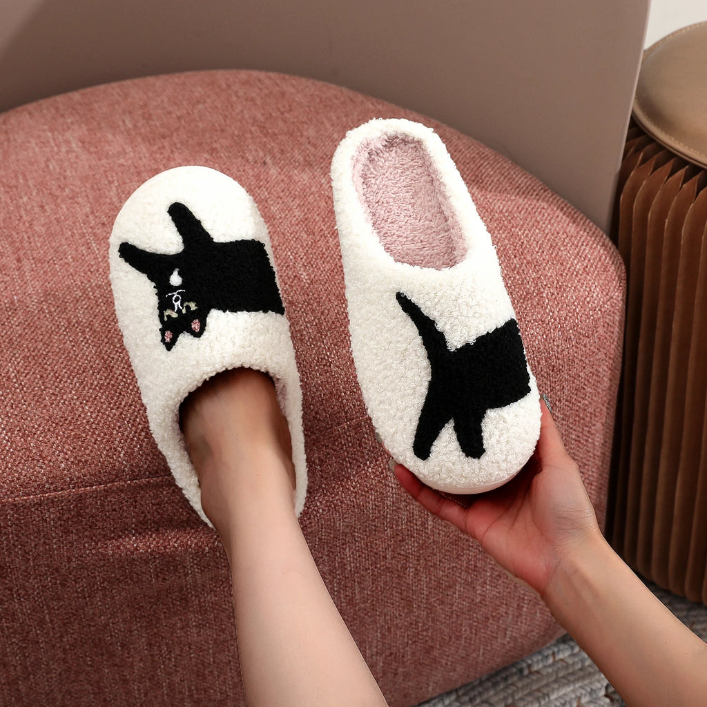 Pluche kattenprint pantoffels - afbeelding 4