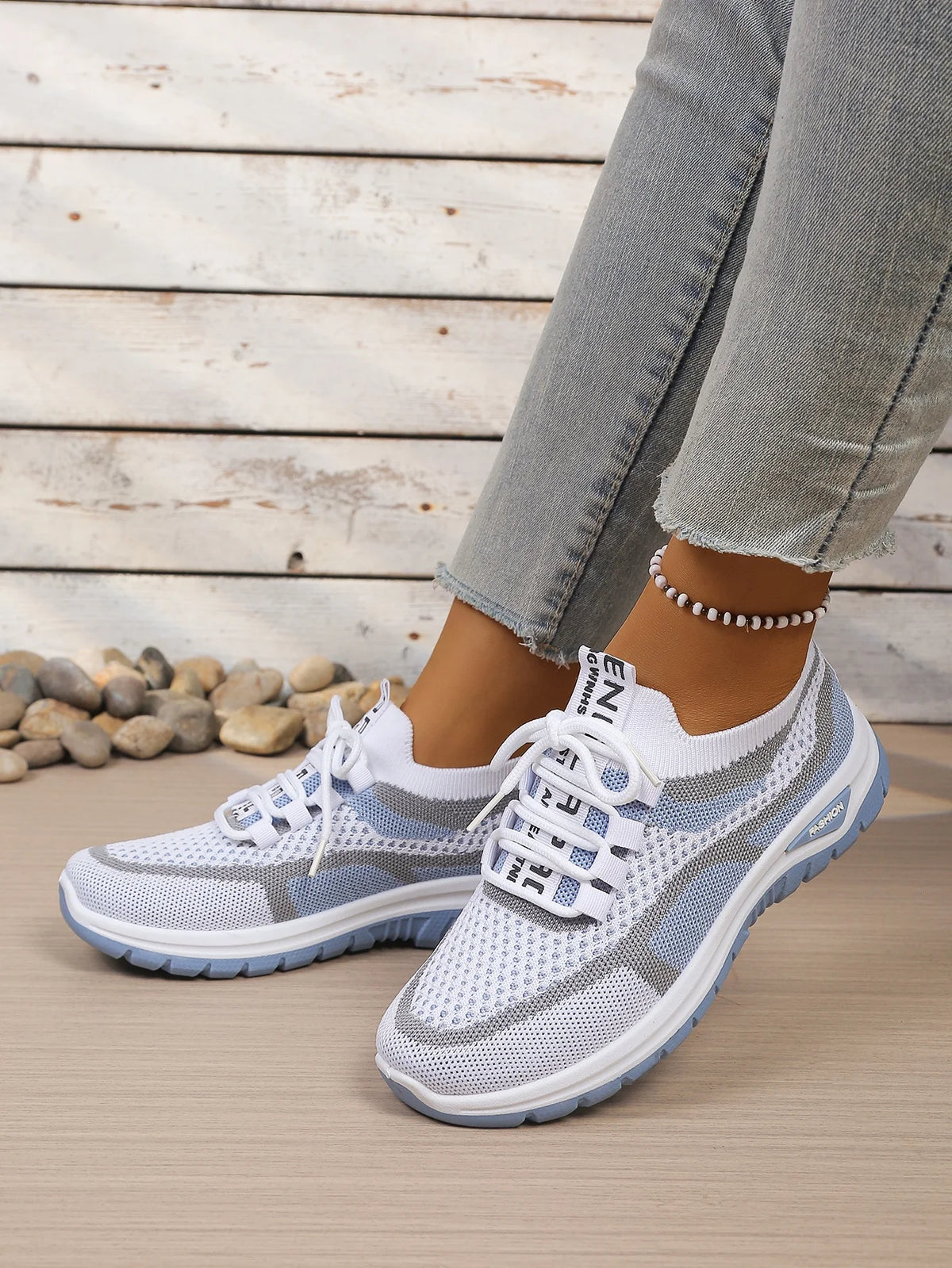 Tweekleurige gebreide sneakers - afbeelding 20