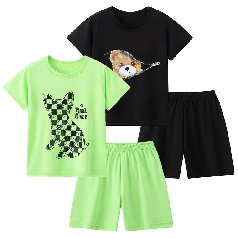 Schattige kinder 2/4-delige set met cartoonprint