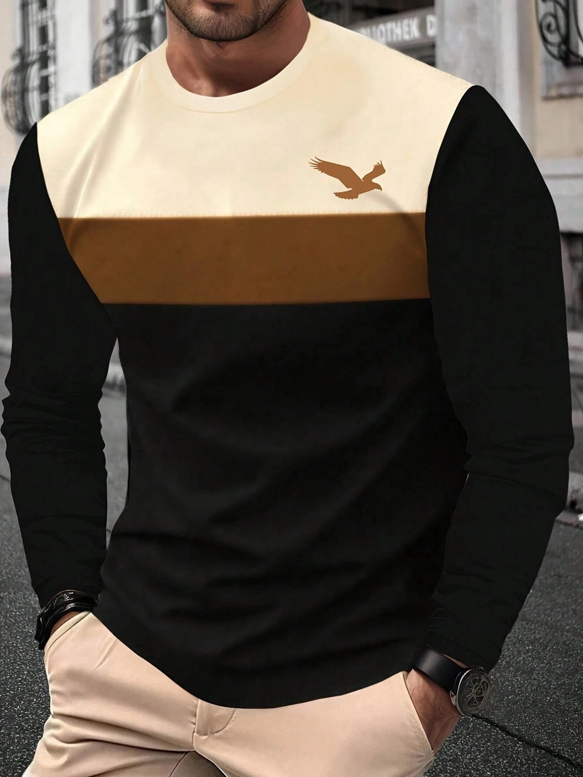 Gestreepte longsleeve met ronde hals - afbeelding 12