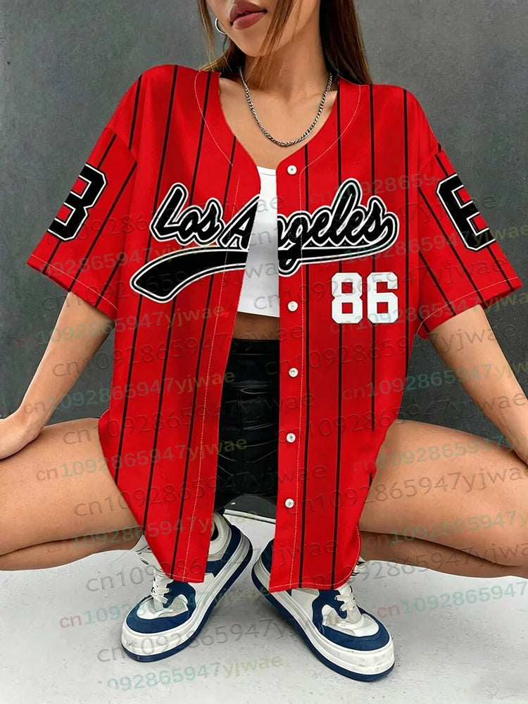 Los Angeles 86 baseball shirt voor dames