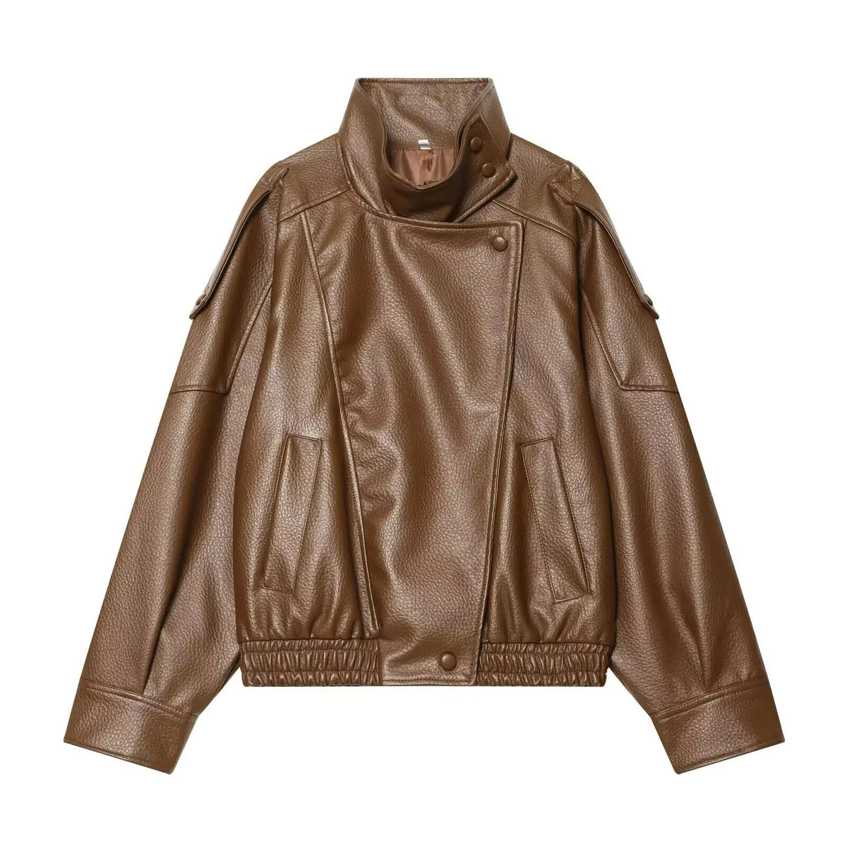 Oversized leren jack - afbeelding 22