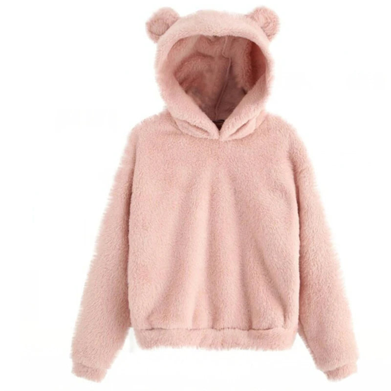 Teddy hoodie met berenoortjes