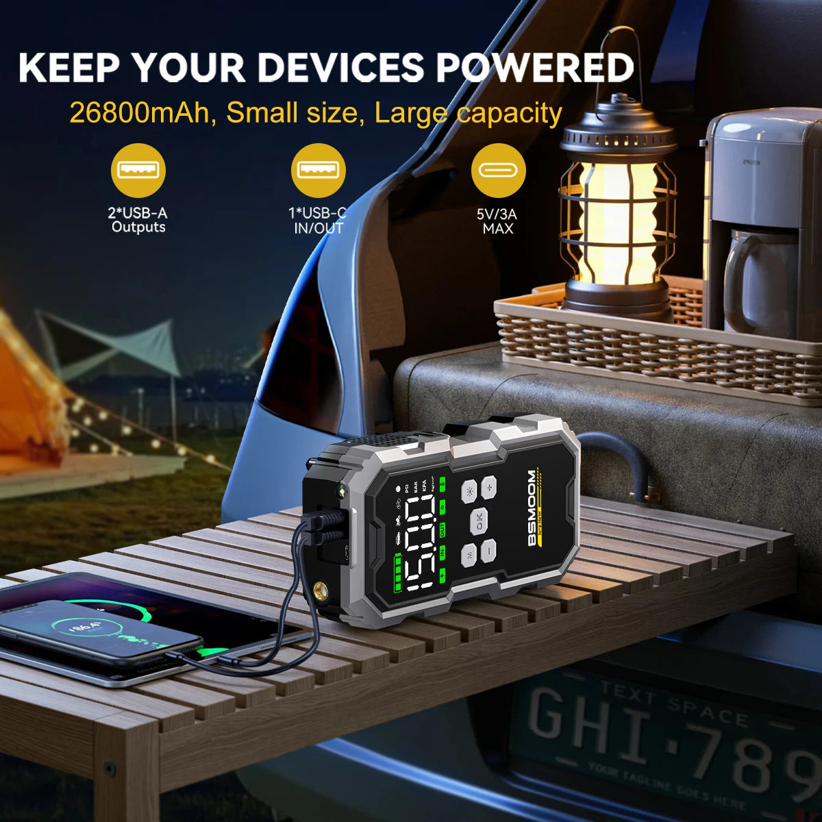 1500A Auto Jumpstarter met Powerbank