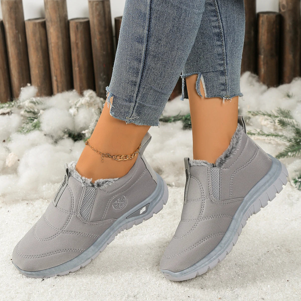 Gevoerde instapboots met fleece - afbeelding 4