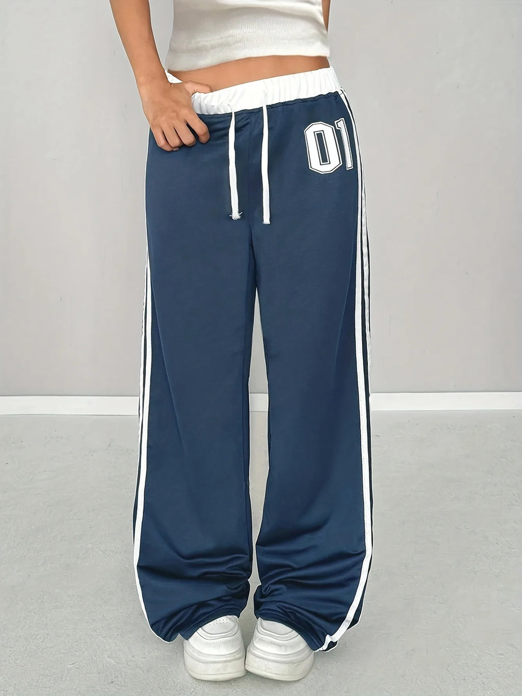 Wide leg sportieve casual broek