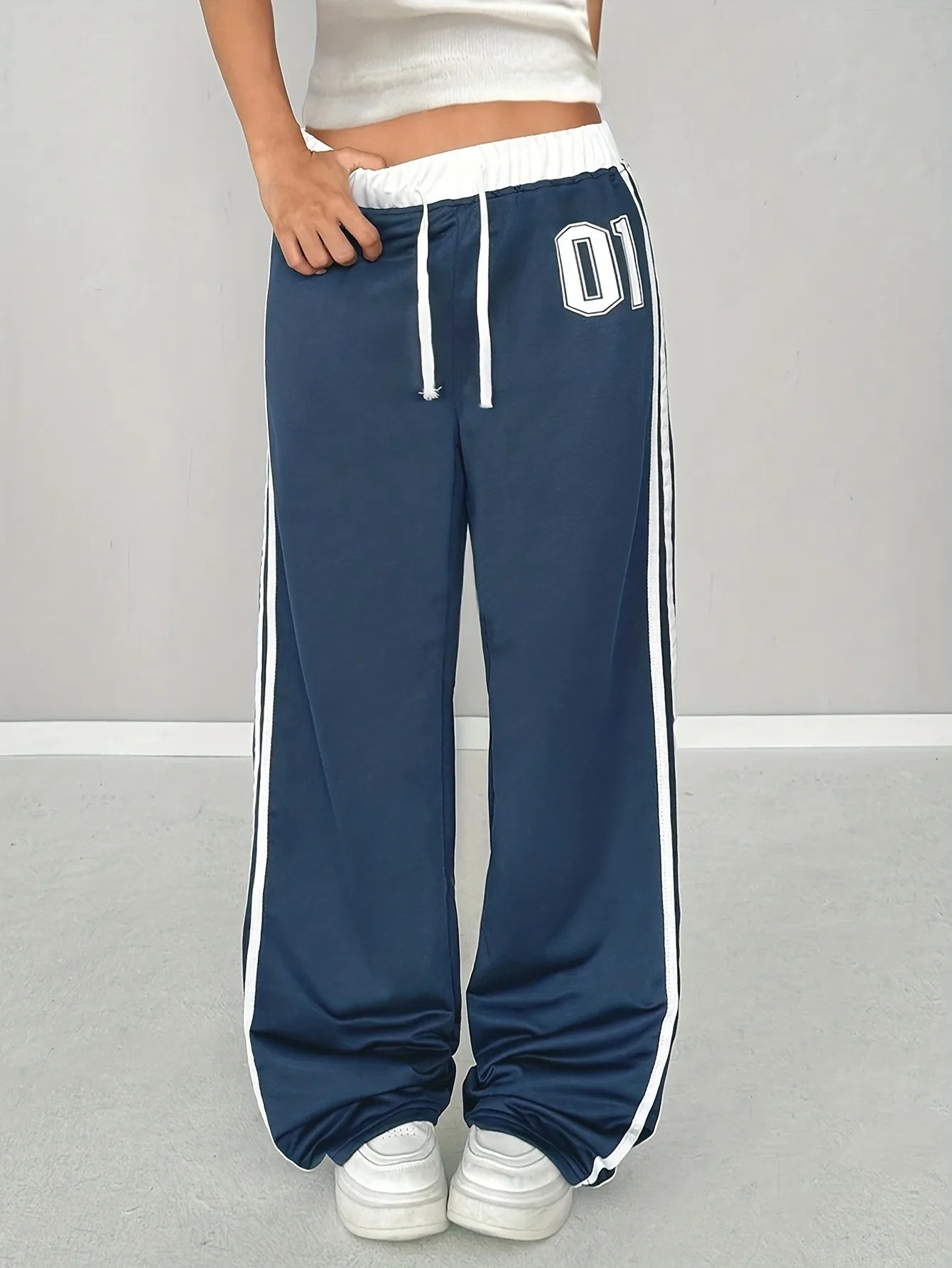 Wide leg sportieve casual broek