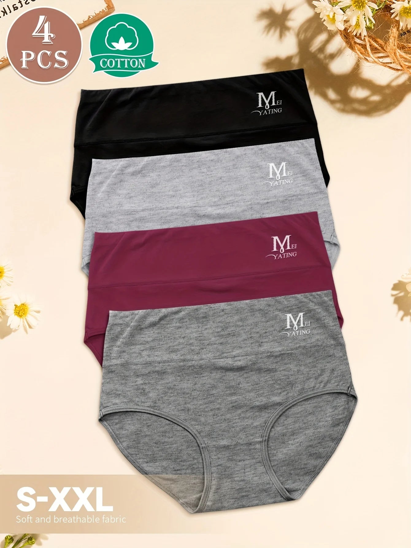 4-delige high-waisted dames slips