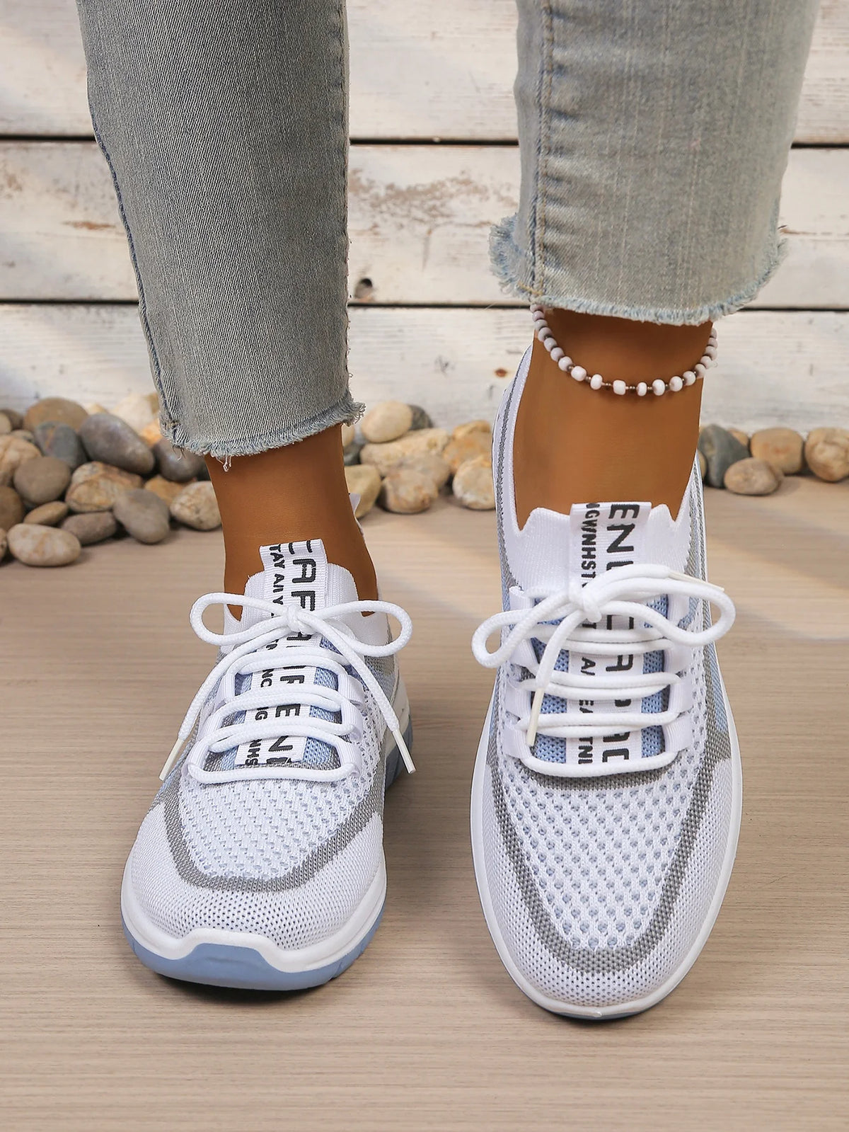 Tweekleurige gebreide sneakers - afbeelding 22