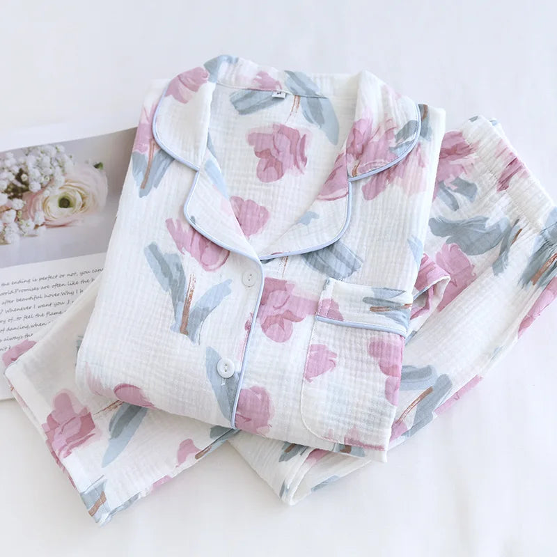 Katoenen pyjama met bloemenprint - afbeelding 23