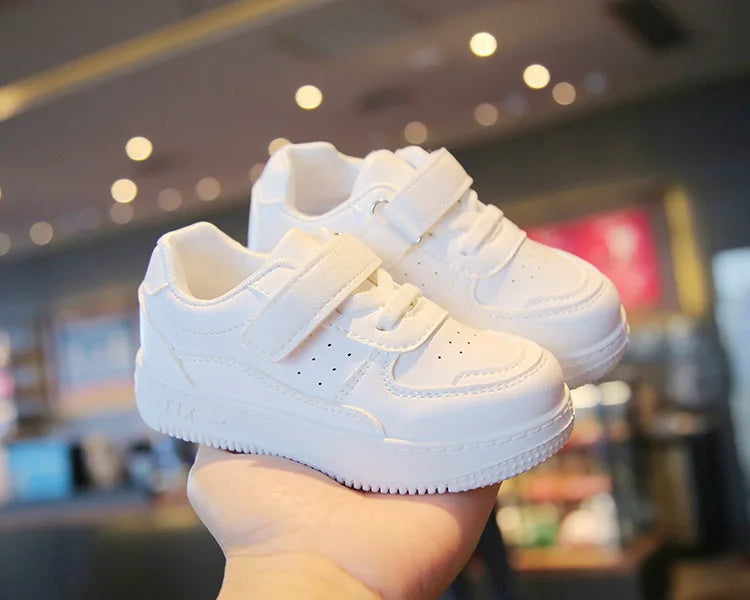 Witte kindersneakers met klittenband - afbeelding 8