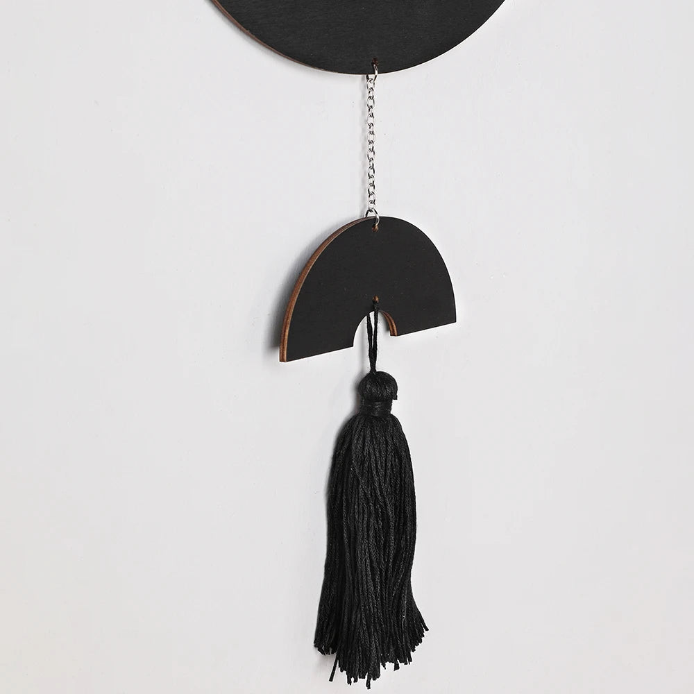 Boho houten wanddecoratie met macramé details