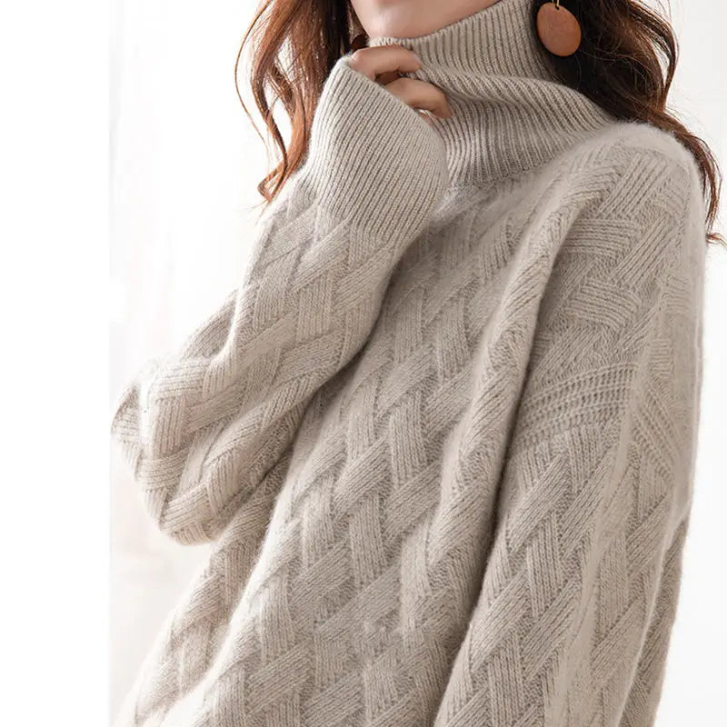 Oversized coltrui met vlechtpatroon - afbeelding 3
