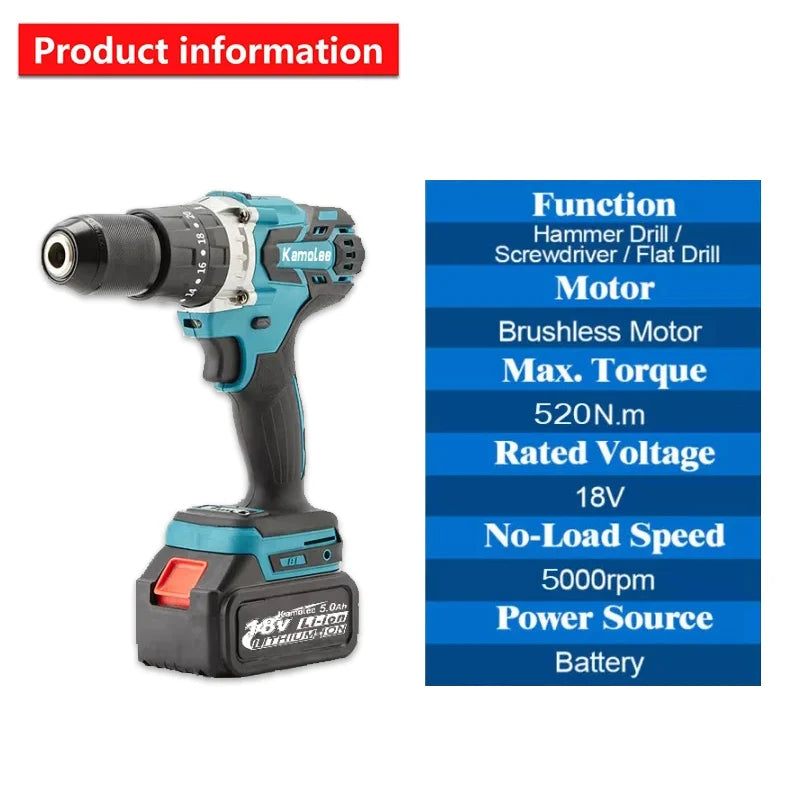 Kamolee Accuboormachine 13mm Brushless