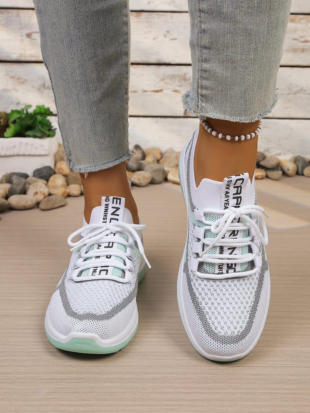 Tweekleurige gebreide sneakers - afbeelding 16
