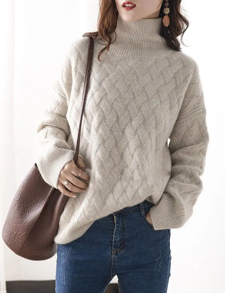 Oversized coltrui met vlechtpatroon - afbeelding 17