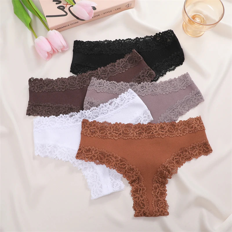 Katoenen kanten slips 5-pack - afbeelding 38