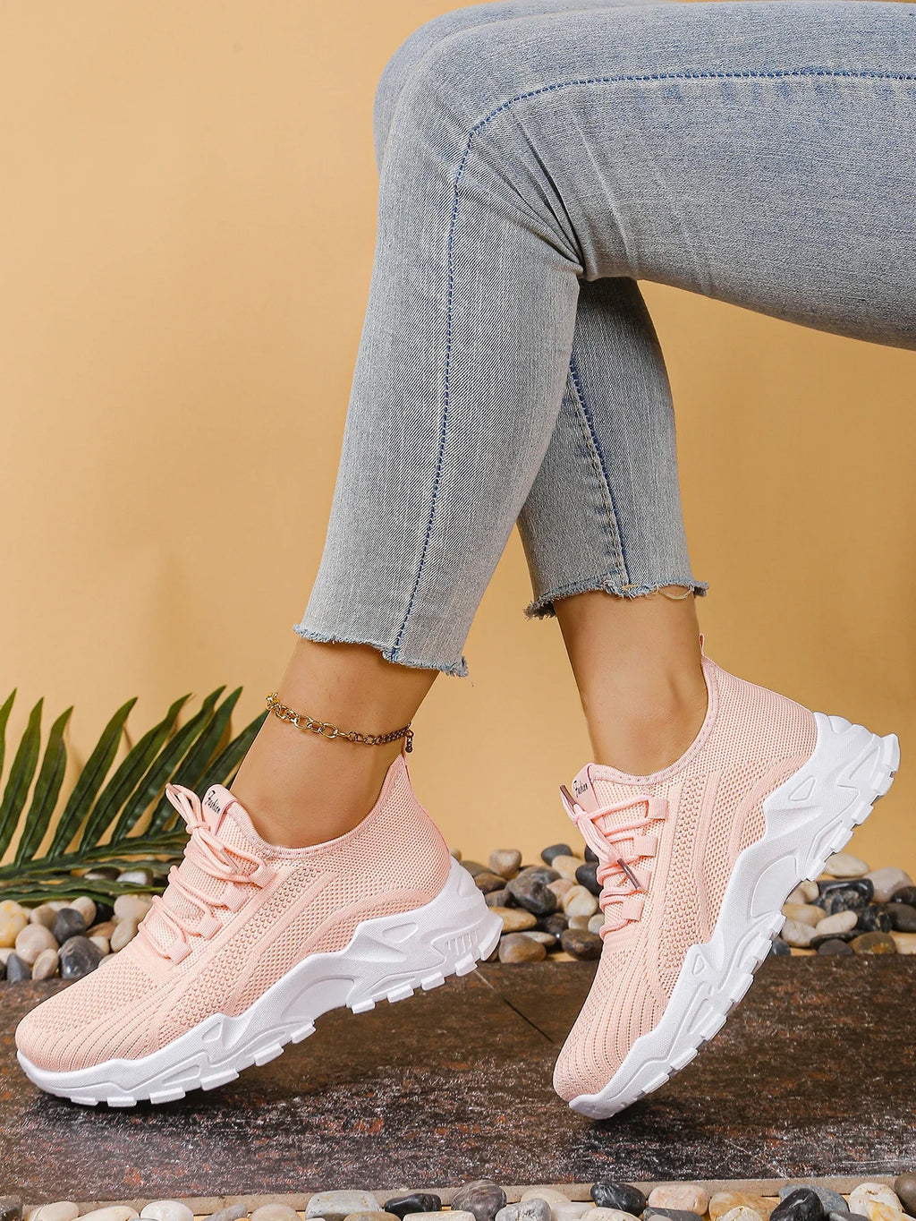 Chunky gebreide plateausneakers - afbeelding 25