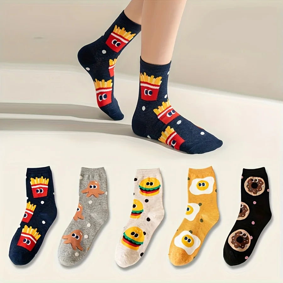 Kindersokken met snackprint - afbeelding 2