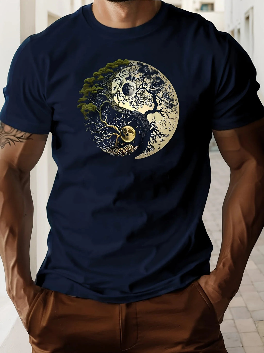 T-shirt met yin-yangprint - afbeelding 29