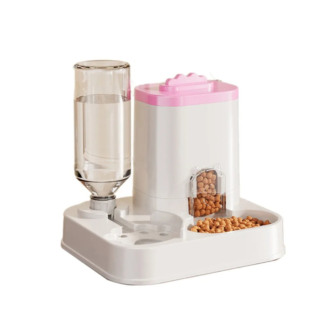 Automatische waterdispenser met geïntegreerde voerbak
