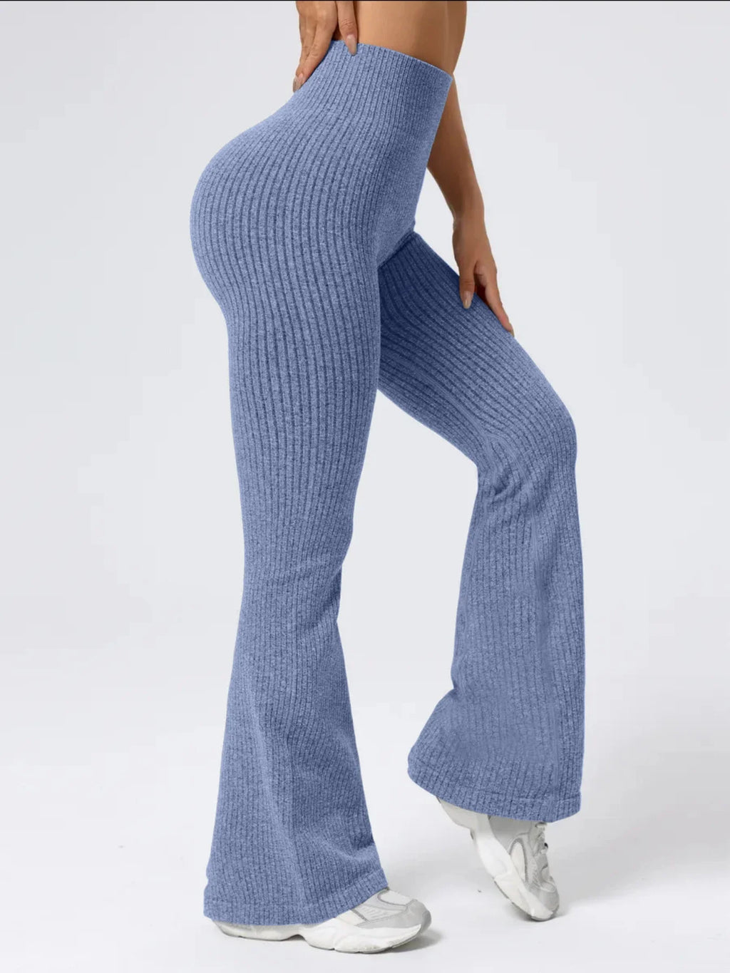 High-waist stretchy bell bottom broek voor dames