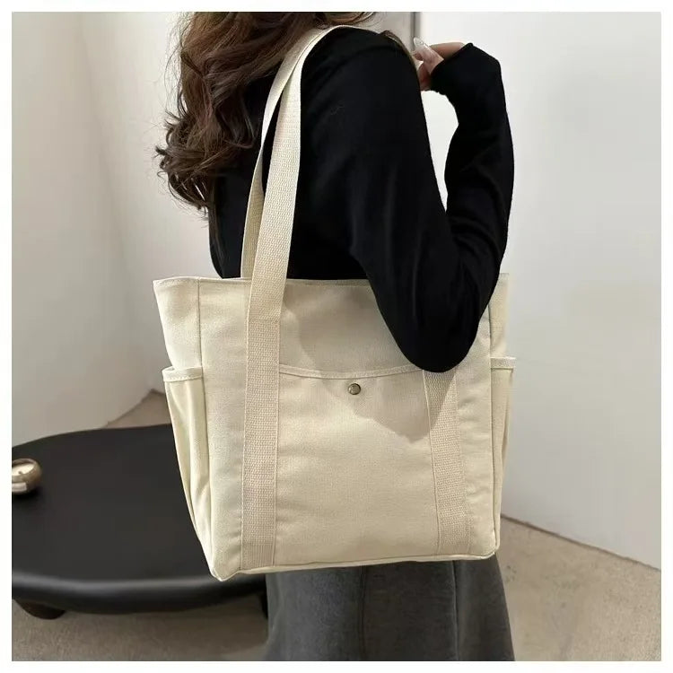 Canvas shopper met vakken - afbeelding 5
