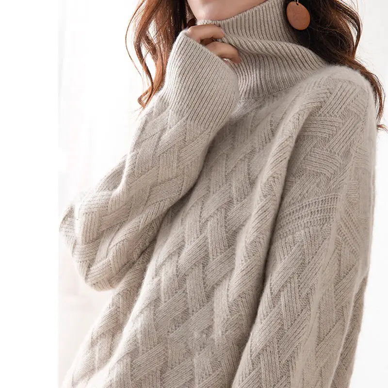 Oversized coltrui met vlechtpatroon - afbeelding 7