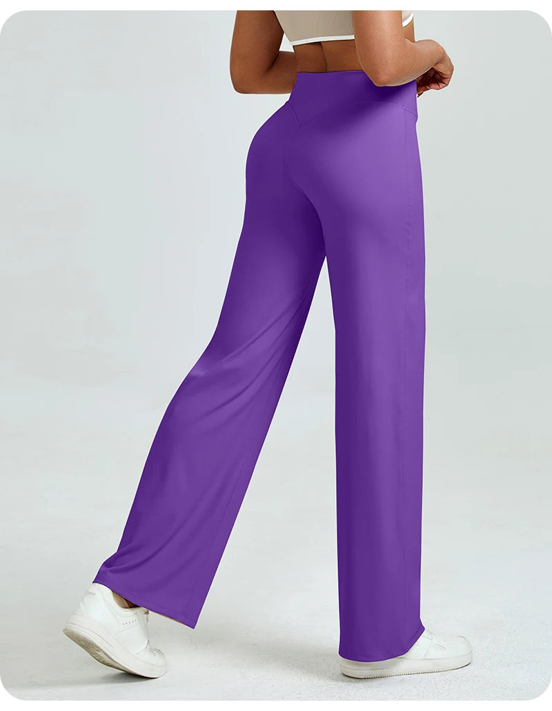 High waisted straight leg yoga pants voor dames