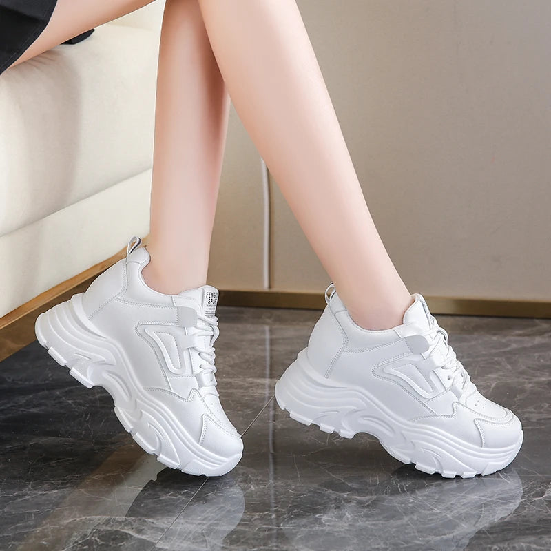 Witte plateausneakers - afbeelding 13