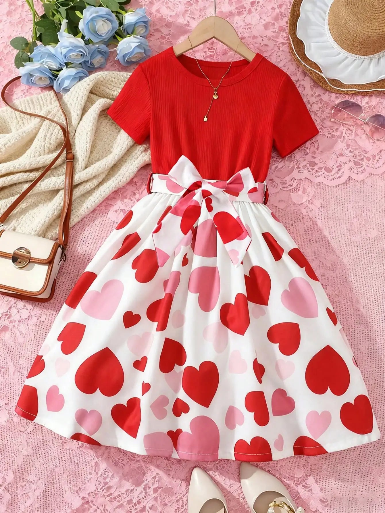 Zomerjurk met print en speelse vlindermouwen