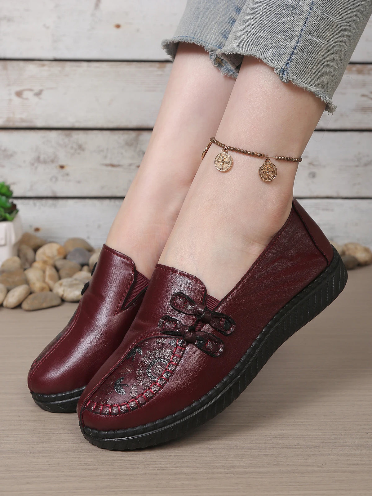 Damesloafers met bloemmotief - afbeelding 7