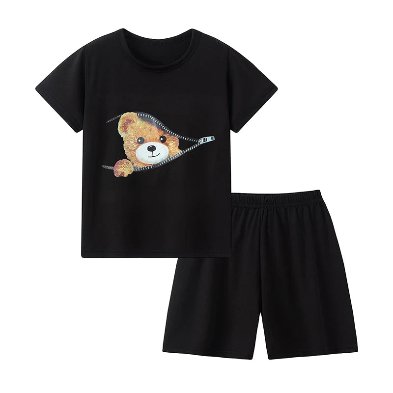 Schattige kinder 2/4-delige set met cartoonprint