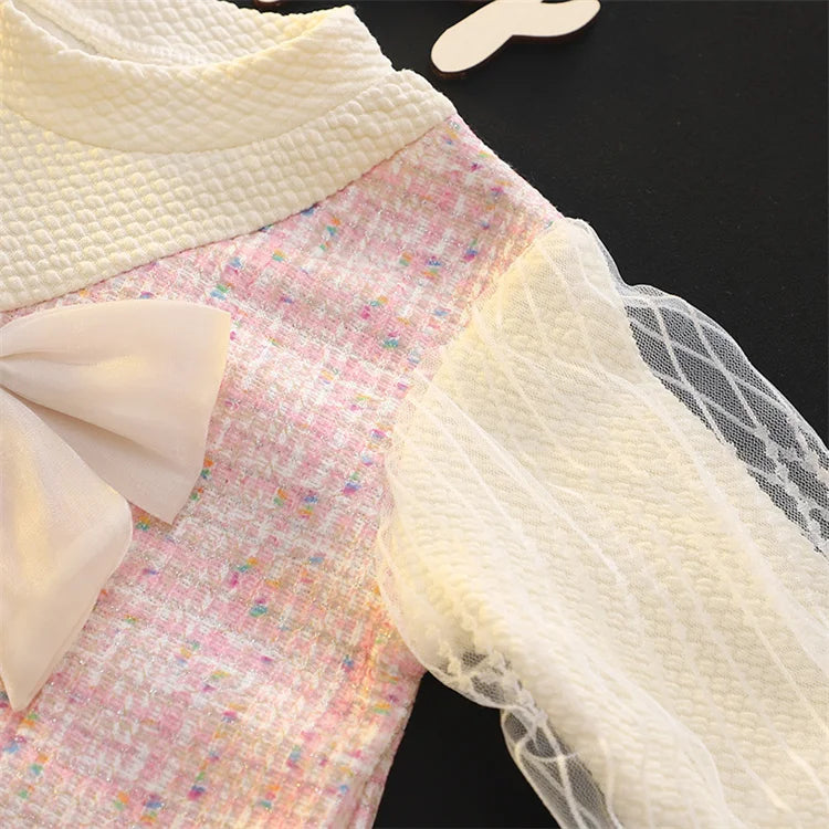 Tweed babyjurk met strik - afbeelding 13