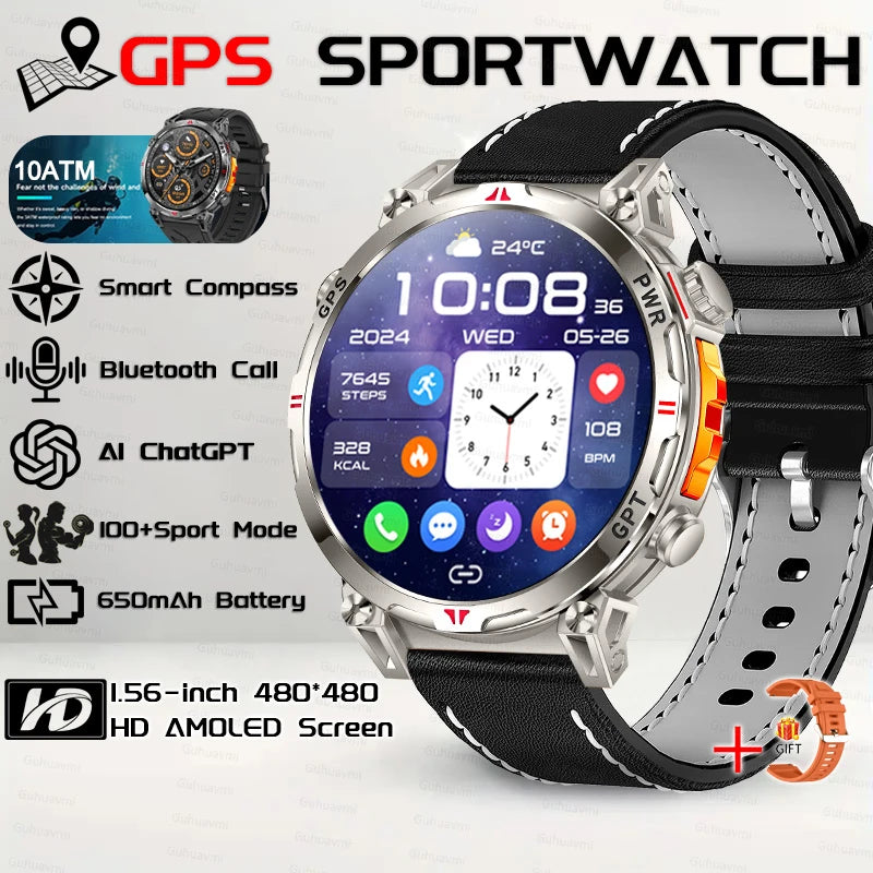 Outdoor GPS Sports Smartwatch voor heren