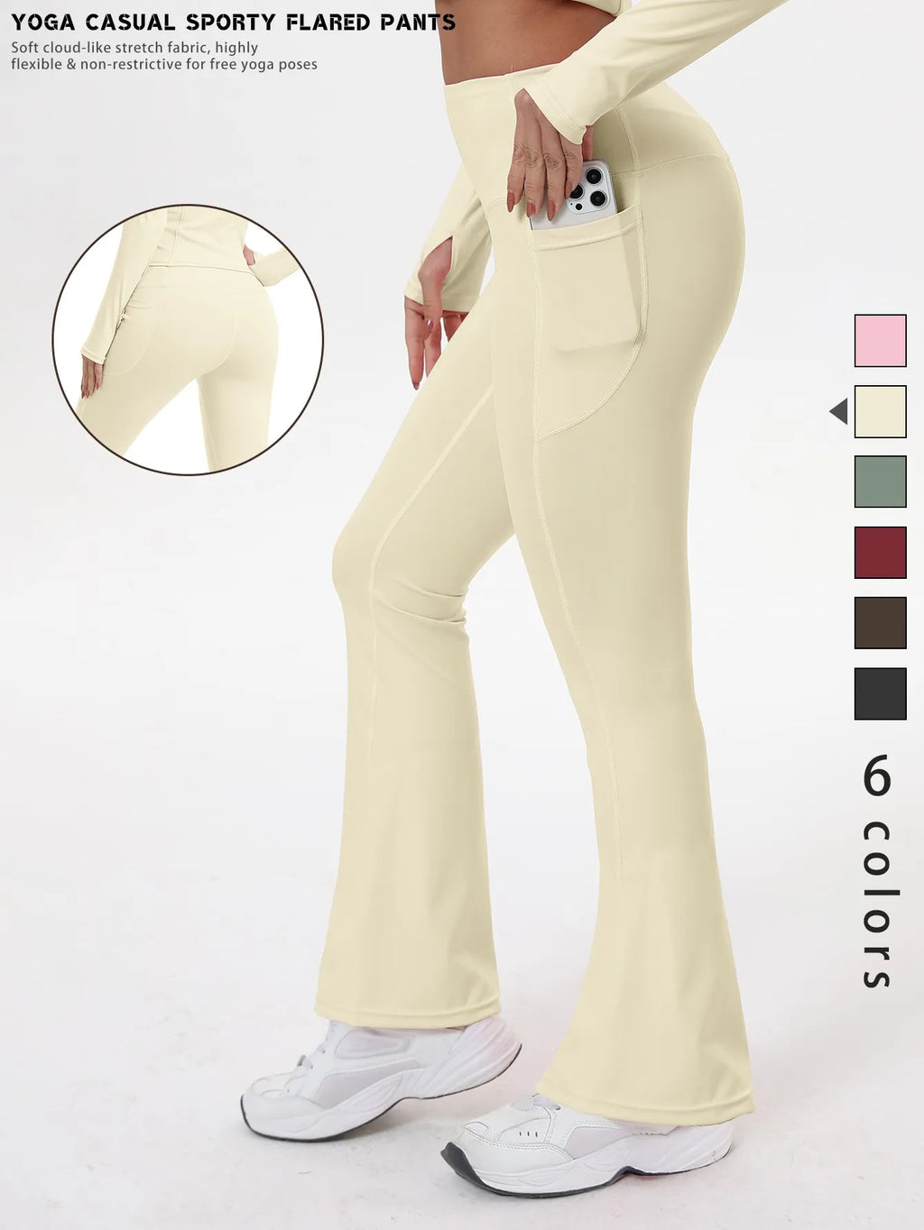 Bell-bottom yoga leggings voor dames