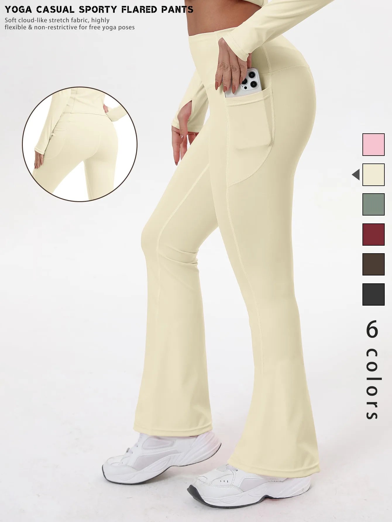 Bell-bottom yoga leggings voor dames