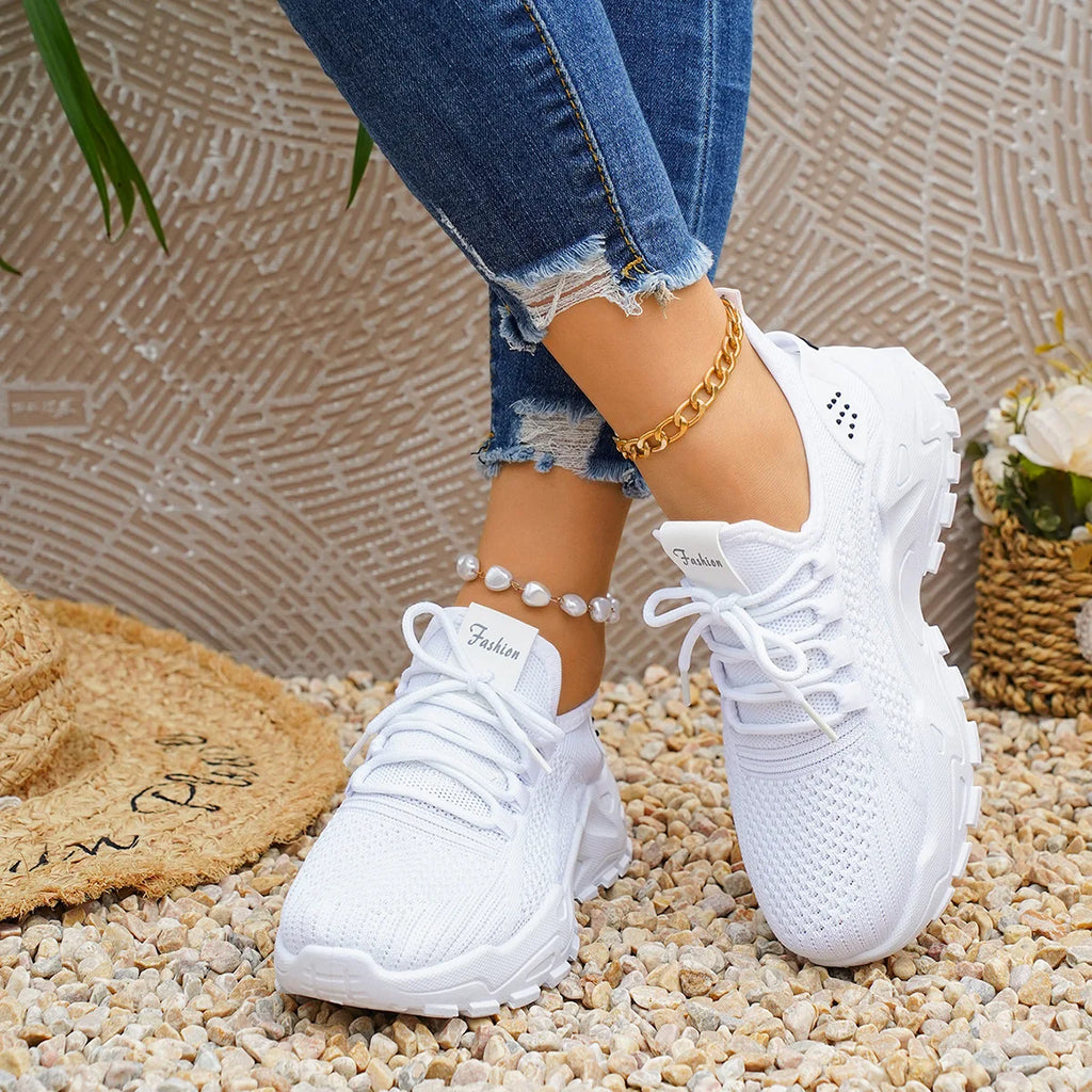 Chunky gebreide plateausneakers - afbeelding 5