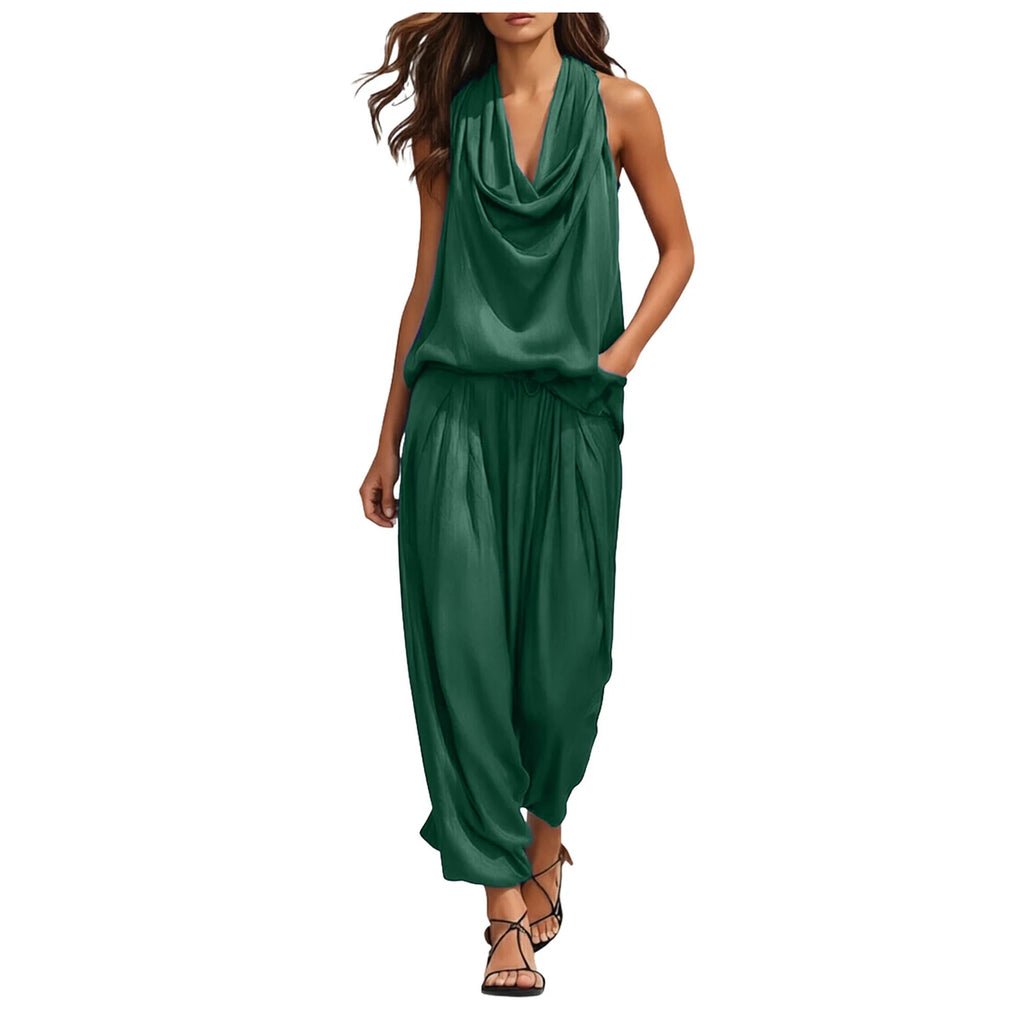 Elegante satijnen 2-delige dames set