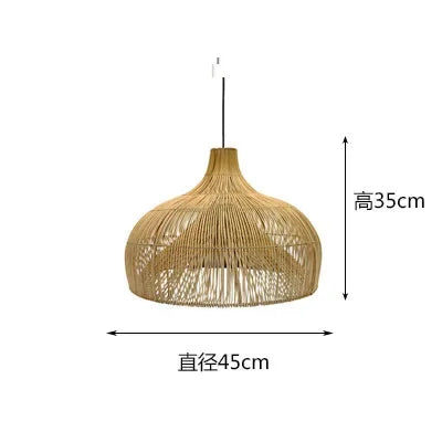 Handgeweven rotan LED hanglamp
