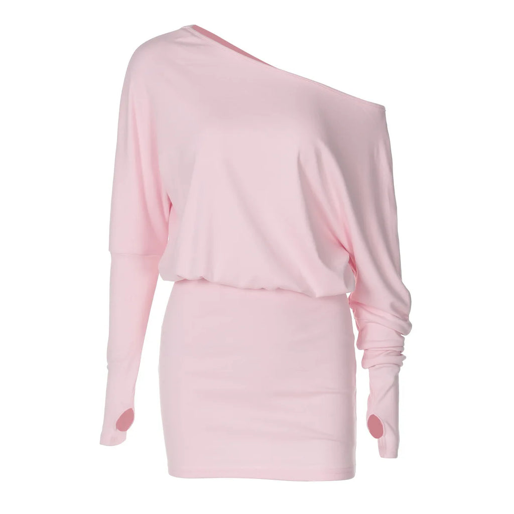 Off-shoulder jurk met vleermuismouwen - afbeelding 32