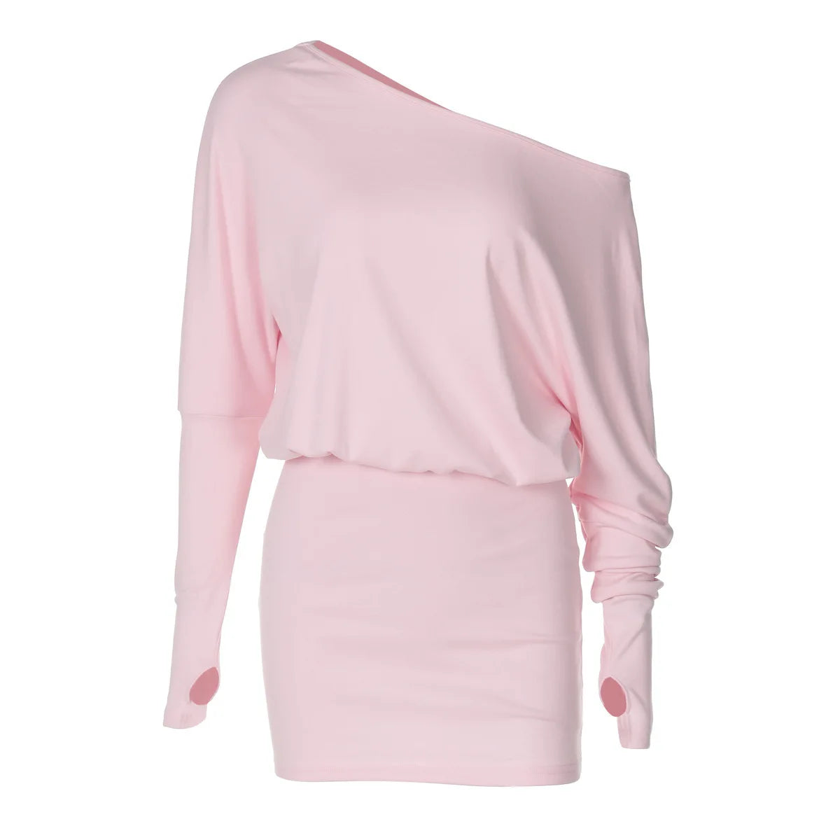 Off-shoulder jurk met vleermuismouwen - afbeelding 32