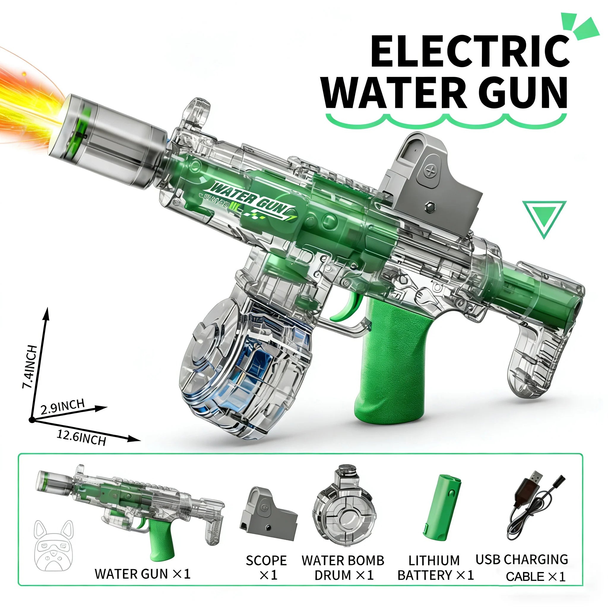 Elektrisch waterpistool met lichteffecten