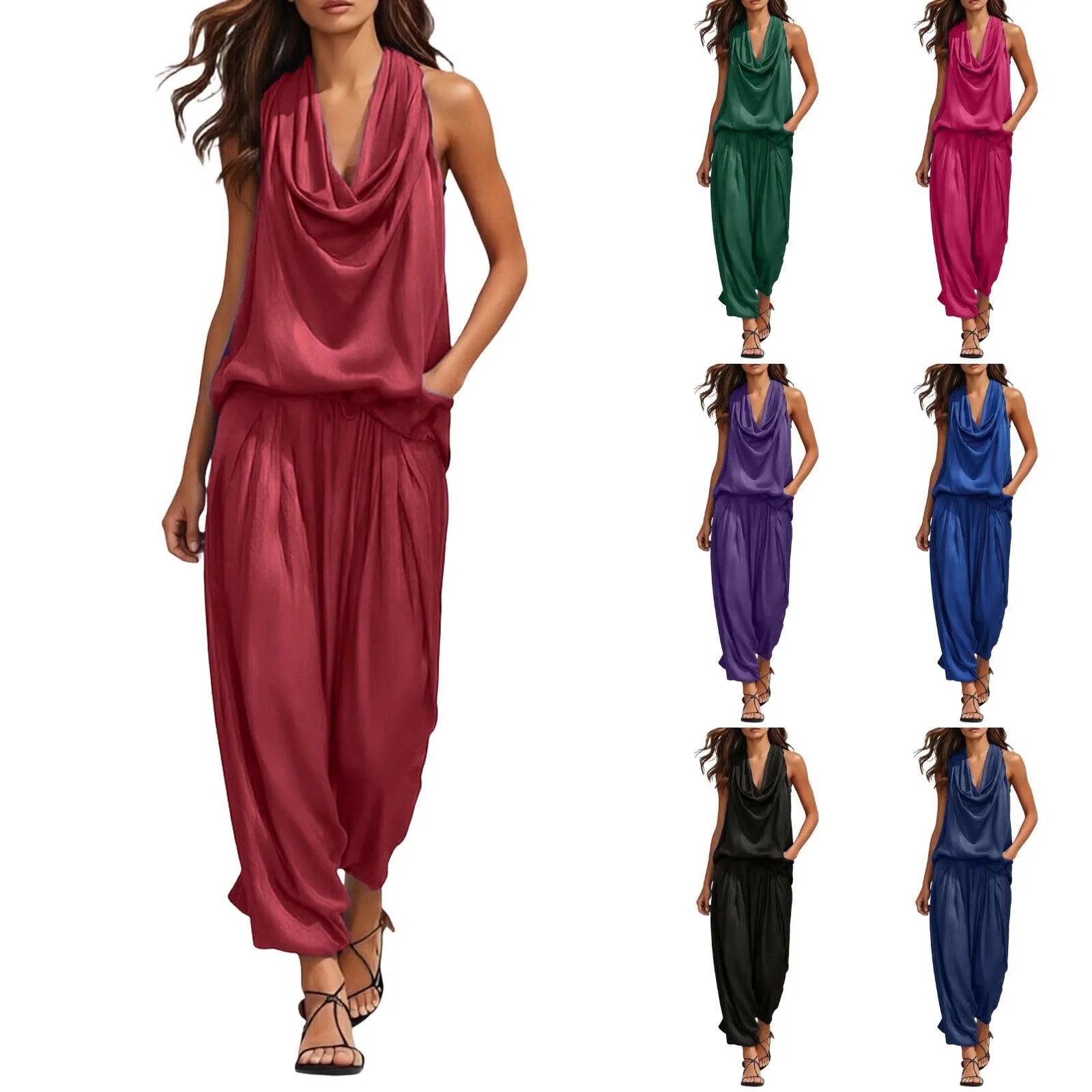 Elegante satijnen 2-delige dames set